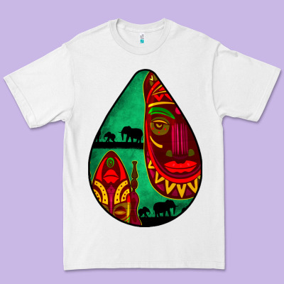 African Masks Teardrop  3 Premium Tee Designed By Bundleandbundleshop