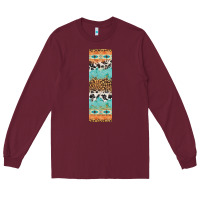 Burgundy fall pattern Long Sleeve Tee - Artiststas