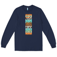 Navy fall pattern Long Sleeve Tee - Artiststas