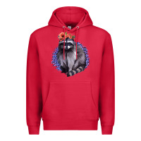 Cardinal Classy But A Little Thrashy Racoon With Flowers Premium Hoodie - Jasminsmagicworld