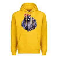 Lemon Classy But A Little Thrashy Racoon With Flowers Premium Hoodie - Jasminsmagicworld
