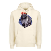 Tofu Classy But A Little Thrashy Racoon With Flowers Premium Hoodie - Jasminsmagicworld