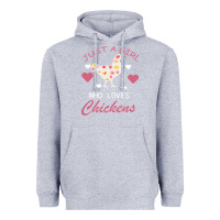 Heather Grey Just A Girl Who Love Chickens Heavyweight Hoodie - Bettercallsaul