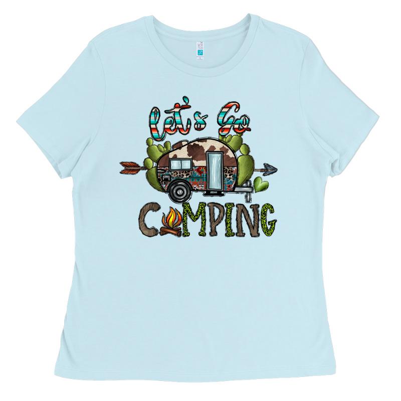 Let's Go Camping Ladies Tee by CowhideDigitalArt | Teevron