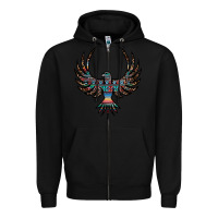 Black aztec leopard thunderbird Zipper Hoodie - RanaPortraitStore