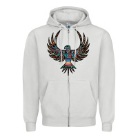 Dove Grey aztec leopard thunderbird Zipper Hoodie - RanaPortraitStore