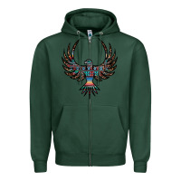Sports Green aztec leopard thunderbird Zipper Hoodie - RanaPortraitStore