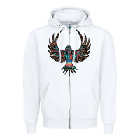 White aztec leopard thunderbird Zipper Hoodie - RanaPortraitStore