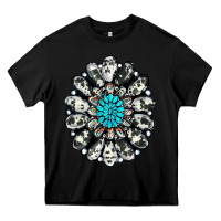 Black cowhide aztec gemstone Heavy Core Tee - RanaPortraitStore