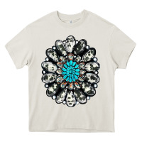 Cream cowhide aztec gemstone Heavy Core Tee - RanaPortraitStore