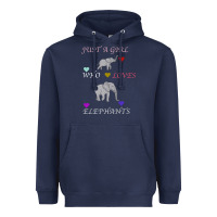 Navy Just A Girl Who Loves Elephants Heavyweight Hoodie - Bettercallsaul