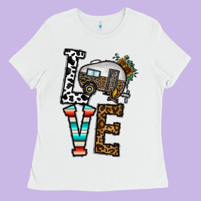 Love Caravan Ladies Tee Designed By Cowhidedigitalart
