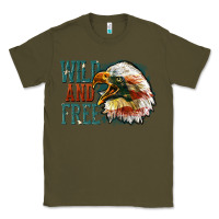 Army Green Wild and free Classic Tee - FaDigitalArtStudio