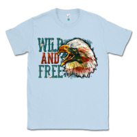 Dusty Blue Wild and free Classic Tee - FaDigitalArtStudio