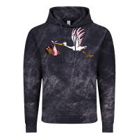 Cloud Black stork with black baby girl Vintage Hoodie - BarkalooDesign