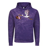 Cloud Purple stork with black baby girl Vintage Hoodie - BarkalooDesign