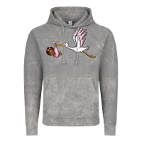 Cloud Rock stork with black baby girl Vintage Hoodie - BarkalooDesign