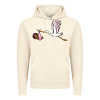 Vintage Artic stork with black baby girl Vintage Hoodie - BarkalooDesign
