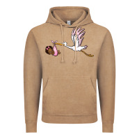 Vintage Coffee stork with black baby girl Vintage Hoodie - BarkalooDesign
