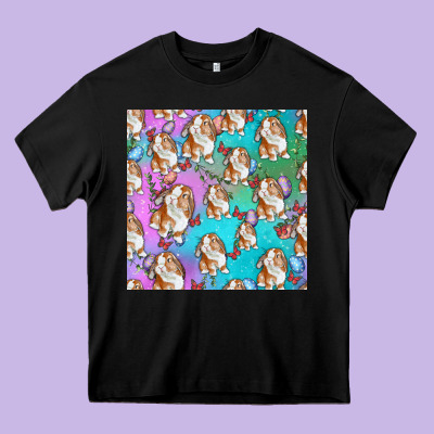 Easter Bunny With Truck Seamless Pattern Heavy Core Tee Designed By Bundleandbundleshop