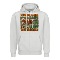 Dove Grey whatever lassos your longhorn Zipper Hoodie - RanaPortraitStore