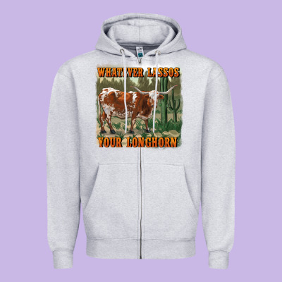 Whatever Lassos Your Longhorn Zipper Hoodie Designed By Ranaportraitstore