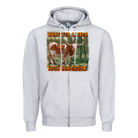 Heather Grey whatever lassos your longhorn Zipper Hoodie - RanaPortraitStore