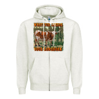 Oatmeal Heather whatever lassos your longhorn Zipper Hoodie - RanaPortraitStore