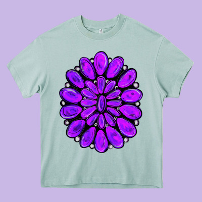 Purple Gemstone Jewelny Heavy Core Tee Designed By Ranaportraitstore