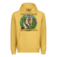 Antique Gold i like raccoons and 3 people Premium Hoodie - BarkalooDesign