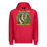 Cardinal i like raccoons and 3 people Premium Hoodie - BarkalooDesign