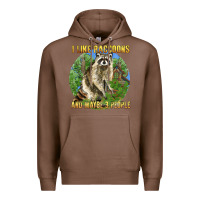 Chestnut i like raccoons and 3 people Premium Hoodie - BarkalooDesign