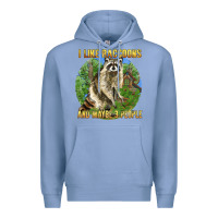 Colony Blue i like raccoons and 3 people Premium Hoodie - BarkalooDesign