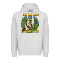 Dove Grey i like raccoons and 3 people Premium Hoodie - BarkalooDesign