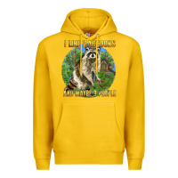 Lemon i like raccoons and 3 people Premium Hoodie - BarkalooDesign