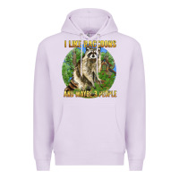 Lilac i like raccoons and 3 people Premium Hoodie - BarkalooDesign