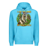 Ocean Blue i like raccoons and 3 people Premium Hoodie - BarkalooDesign