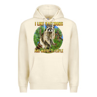 Sandshell i like raccoons and 3 people Premium Hoodie - BarkalooDesign