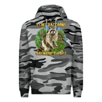 Slate Camo i like raccoons and 3 people Premium Hoodie - BarkalooDesign