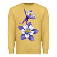 Antique Gold Colorado Rocky Mountain Columbine Flower Premium Sweatshirt - RanaPortraitStore