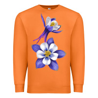 Carrot Colorado Rocky Mountain Columbine Flower Premium Sweatshirt - RanaPortraitStore