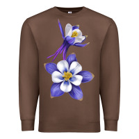 Colorado Rocky Mountain Columbine Flower Premium Sweatshirt | Teevron