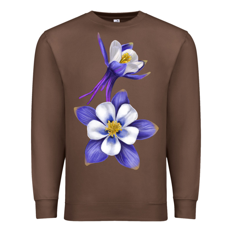Colorado Rocky Mountain Columbine Flower Premium Sweatshirt by RanaPortraitStore | Teevron