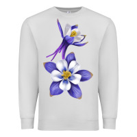 Dove Grey Colorado Rocky Mountain Columbine Flower Premium Sweatshirt - RanaPortraitStore