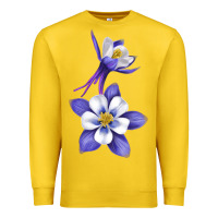 Lemon Colorado Rocky Mountain Columbine Flower Premium Sweatshirt - RanaPortraitStore