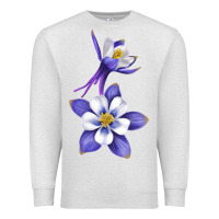 Oatmeal Heather Colorado Rocky Mountain Columbine Flower Premium Sweatshirt - RanaPortraitStore