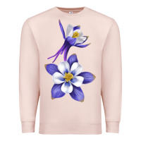 Pale Pink Colorado Rocky Mountain Columbine Flower Premium Sweatshirt - RanaPortraitStore