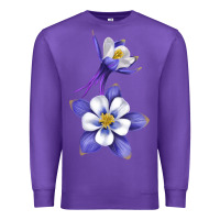 Purple Colorado Rocky Mountain Columbine Flower Premium Sweatshirt - RanaPortraitStore