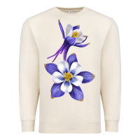 Sandshell Colorado Rocky Mountain Columbine Flower Premium Sweatshirt - RanaPortraitStore