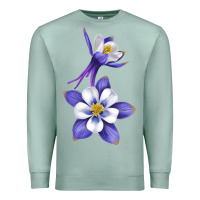 Seafoam Colorado Rocky Mountain Columbine Flower Premium Sweatshirt - RanaPortraitStore